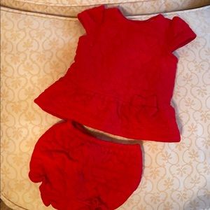 Janie + Jack Quilted heart dress and bloomers set